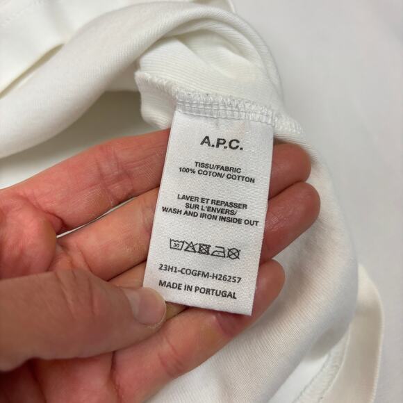 A.P.C. Lewis Fitted Boxy T Shirt Men's XL Embroidered Logo Minimalist - Picture 7 of 11